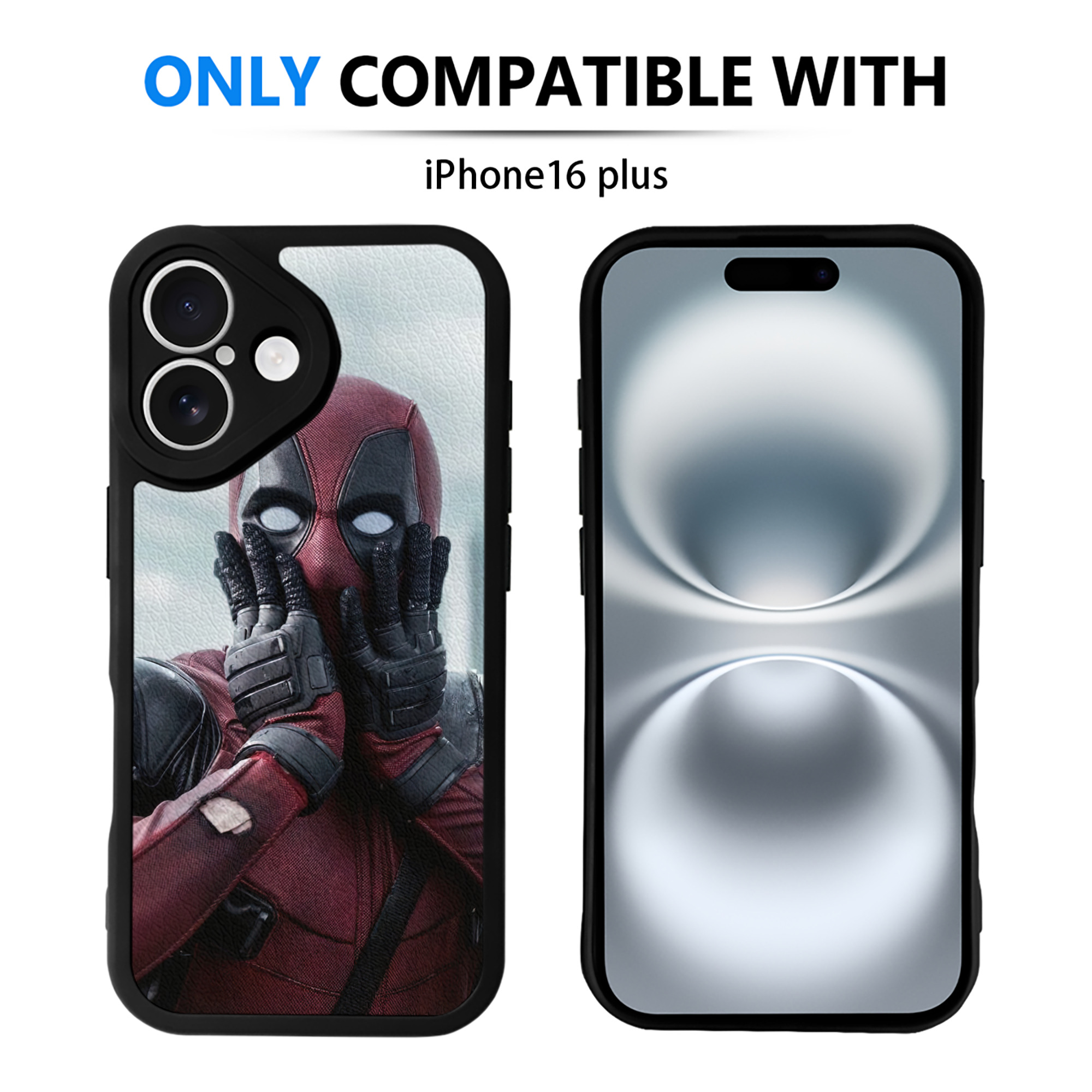 （画像用） Deadpool デッドプール 【iPhone 16シリーズ対応】シリコンスマホケース（レザー調） 材質：シリコン